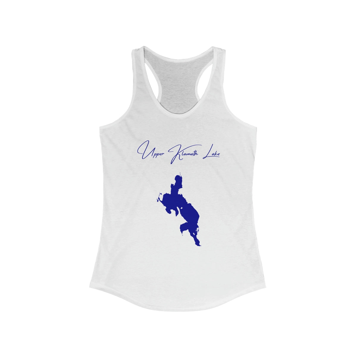 Oregon  Upper  Klamath  Lake  Racerback-Tank  front  position  view  from  front  solid  white.webp