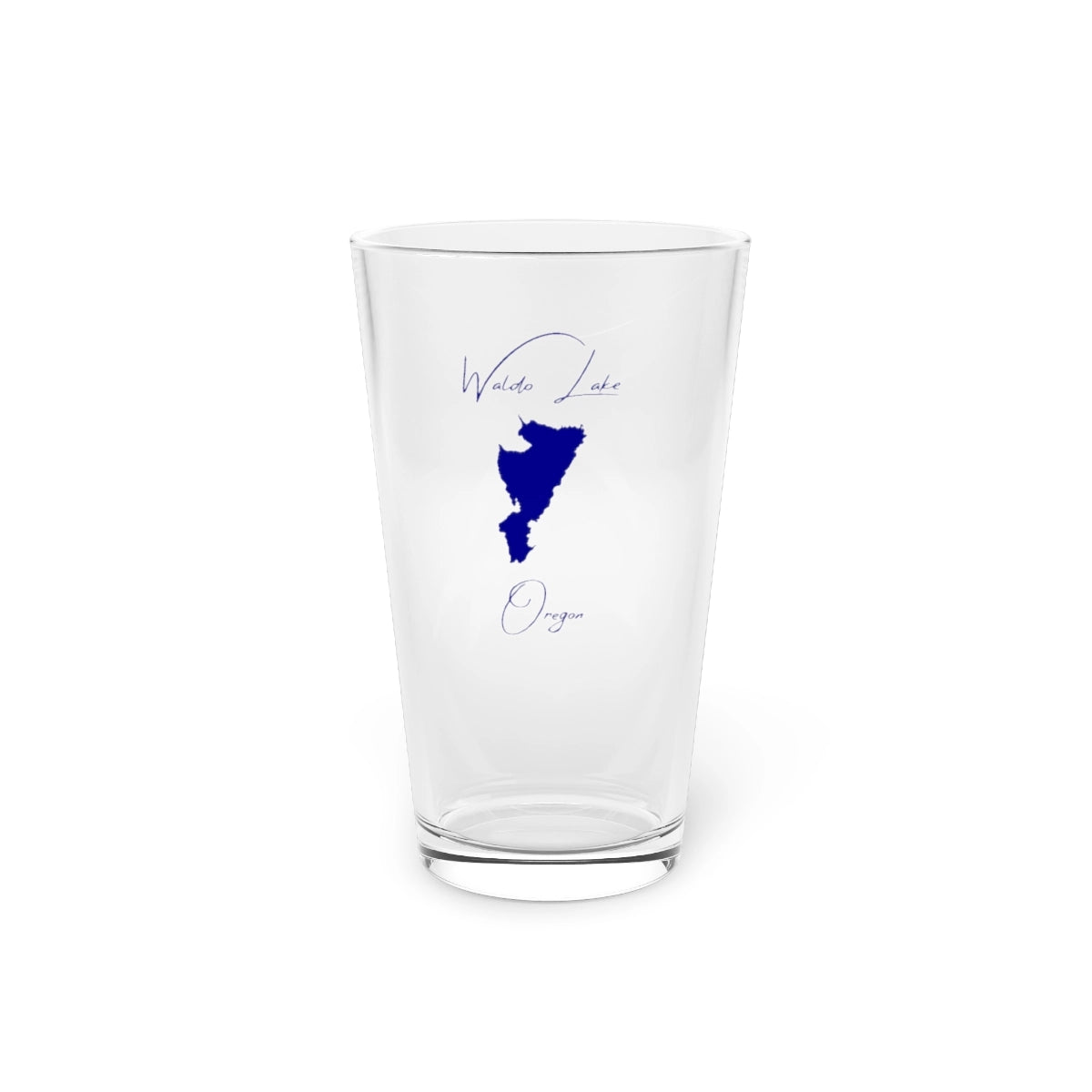 Oregon  Waldo  Lake  16oz  Pint  Glass  front  position  view  from  front  16oz.webp
