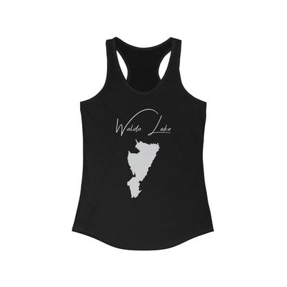 Oregon  Waldo  Lake  Racerback-Tank  front  position  view  from  front  solid  black.webp