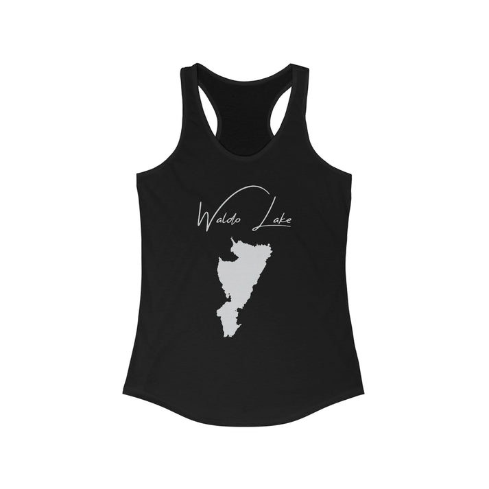 Oregon  Waldo  Lake  Racerback-Tank  front  position  view  from  front  solid  black.webp
