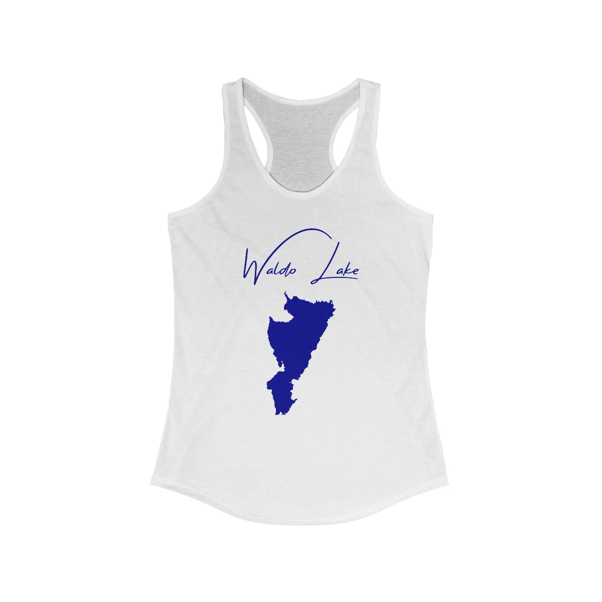 Oregon  Waldo  Lake  Racerback-Tank  front  position  view  from  front  solid  white.webp