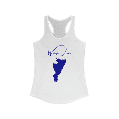 Oregon  Waldo  Lake  Racerback-Tank  front  position  view  from  front  solid  white.webp