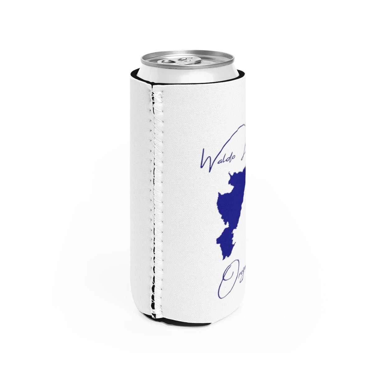 Oregon  Waldo  Lake  Slim  Can  Koozie  all  position  view  from  right  white.webp