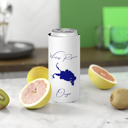 Oregon  Wickiup  Reservoir  Slim  Can  Koozie  front  position  view  from  context-2  white.webp