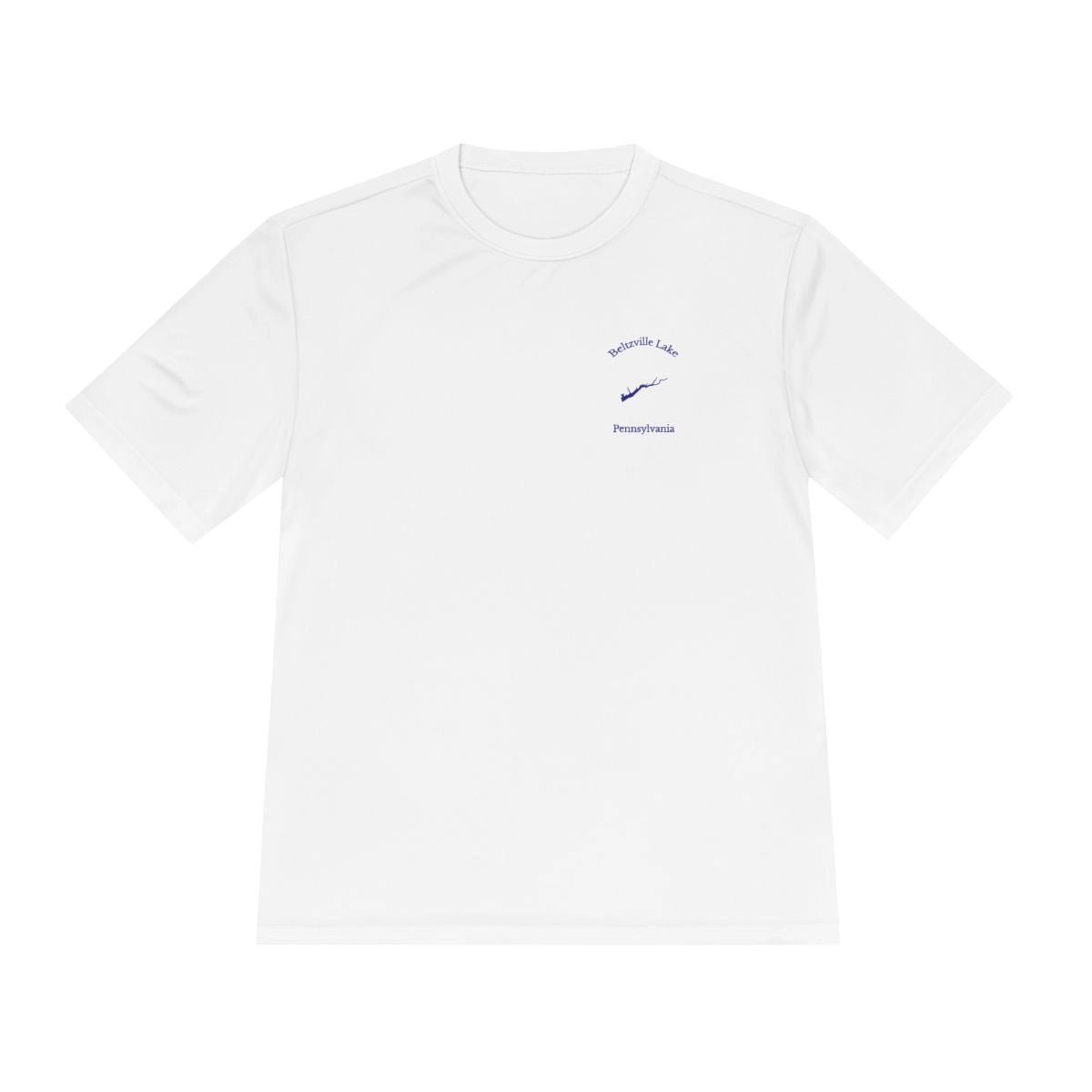 Pennsylvania  Beltzville  Lake  Moisture  Wicking  Tee  front  position  view  from  front  white.webp