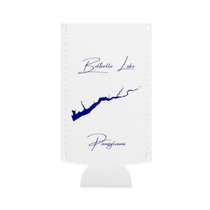 Pennsylvania  Beltzville  Lake  Slim  Can  Koozie  front  position  view  from  flat-front  white.webp
