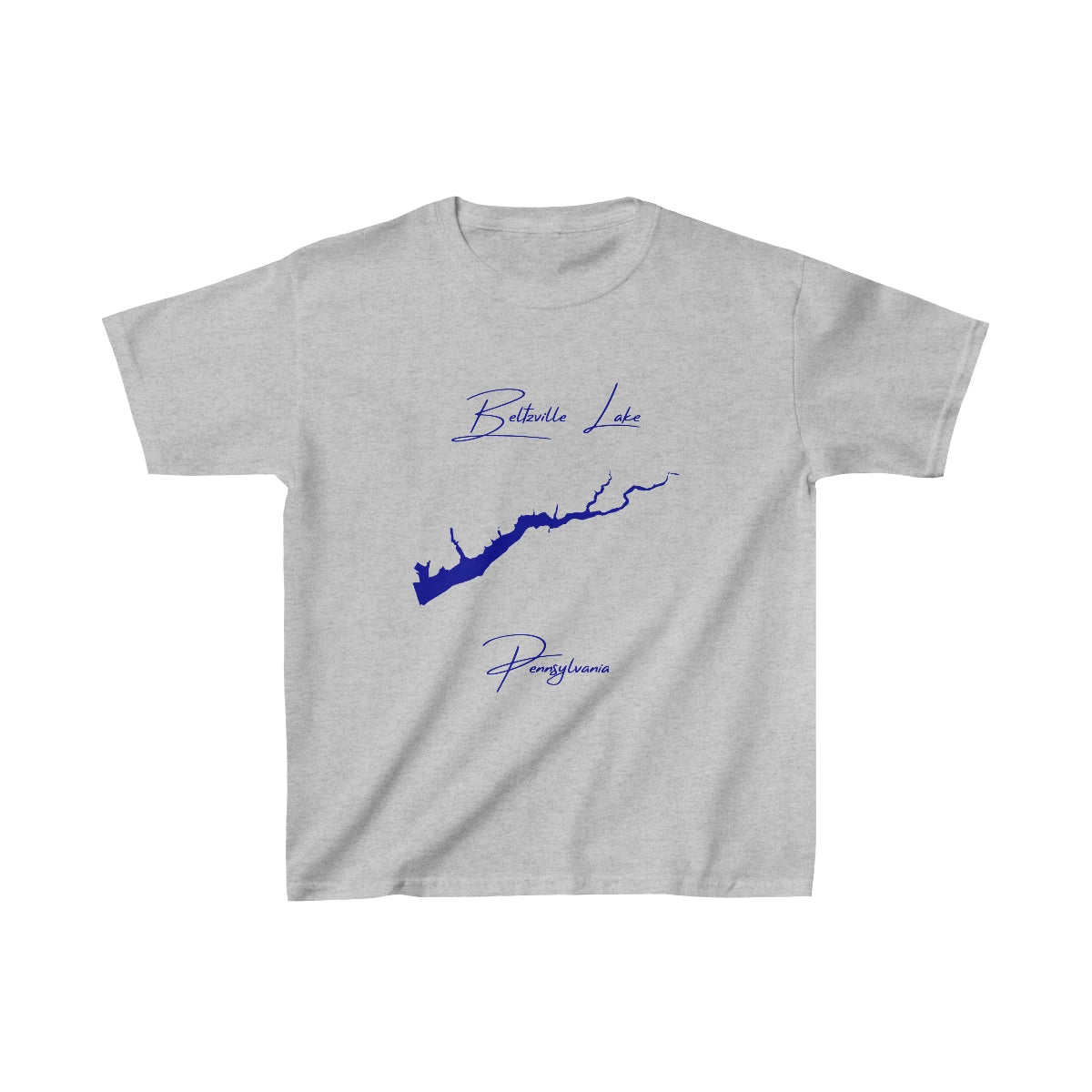 Pennsylvania  Beltzville  Lake  Youth  T-shirt  front  position  view  from  front  sport  grey.webp