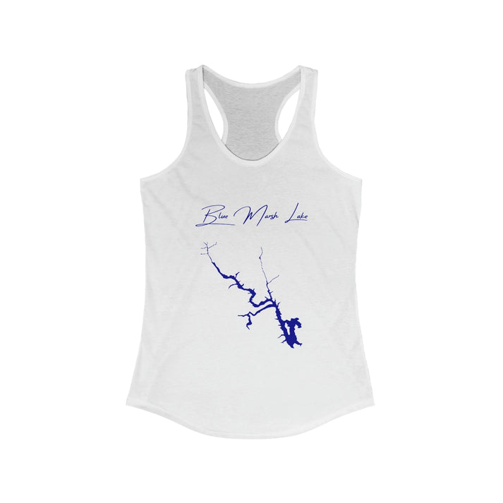 Pennsylvania  Blue  Marsh  Lake  Racerback-Tank  front  position  view  from  front  solid  white.webp