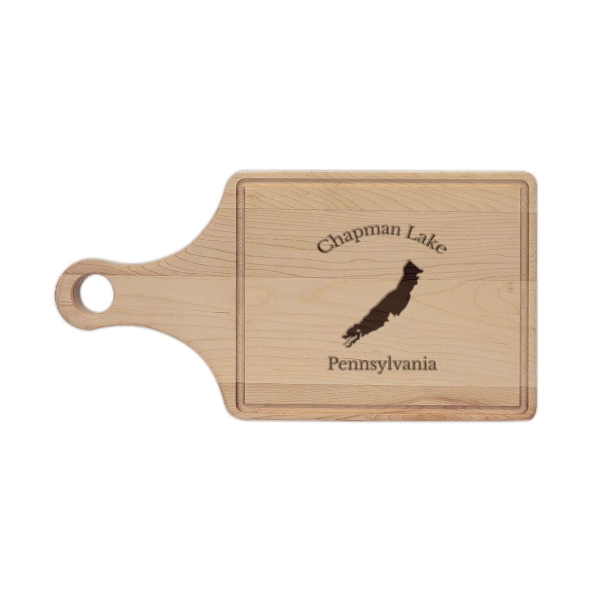 Pennsylvania  Chapman  Lake  Engraved  Cutting  Board  front  position  view  from  front  maple.webp