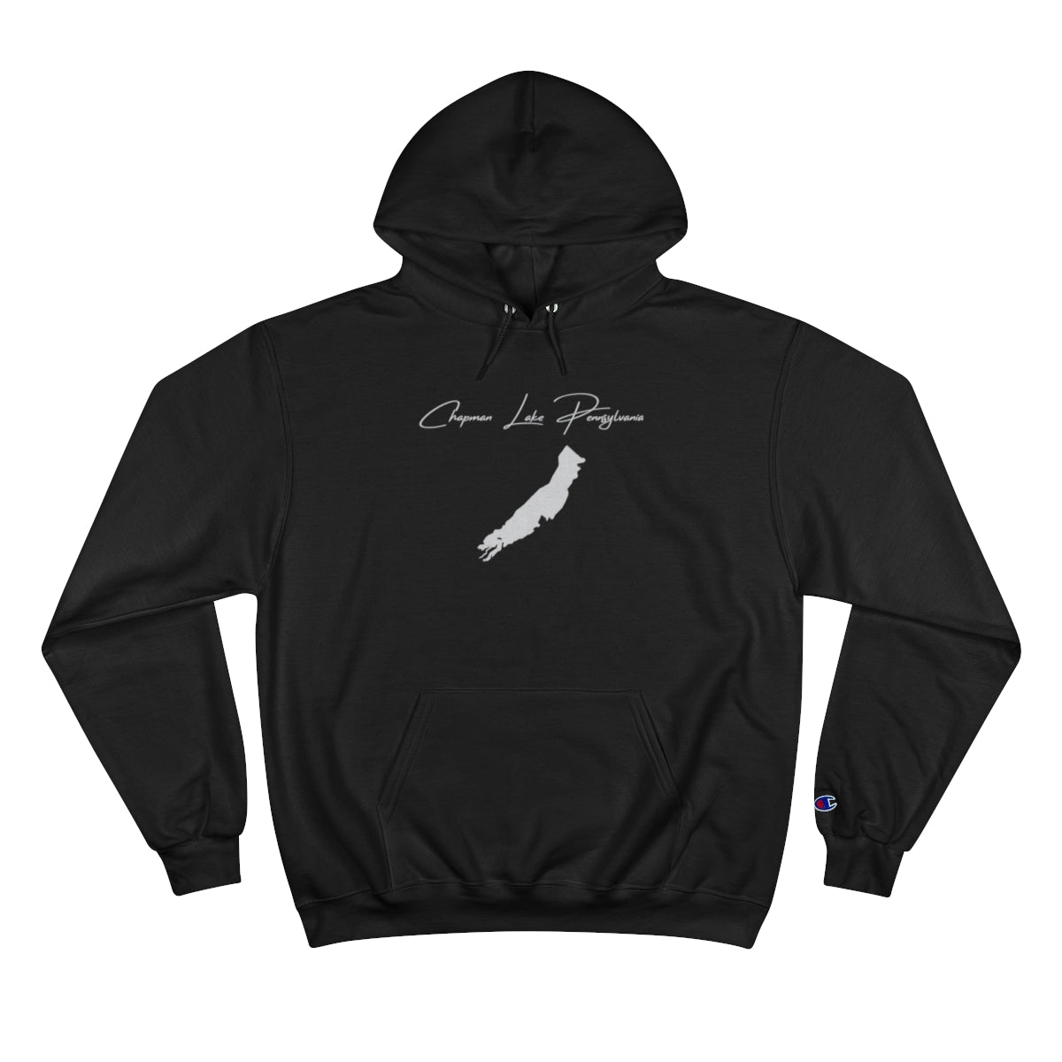 Pennsylvania  Chapman  Lake  Hoodie  front  position  view  from  front  black.webp
