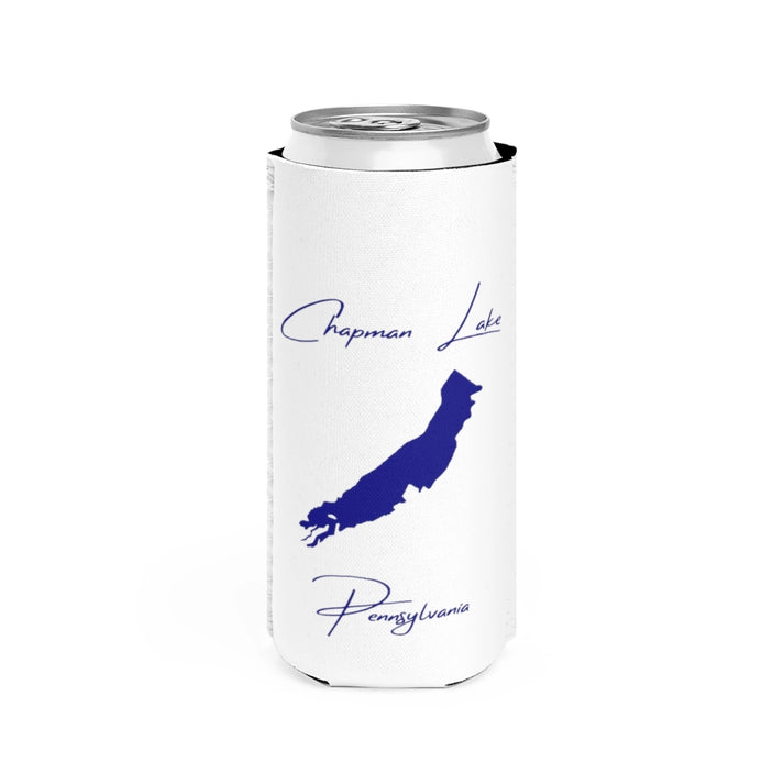 Pennsylvania  Chapman  Lake  Slim  Can  Koozie  front  position  view  from  front  white.webp