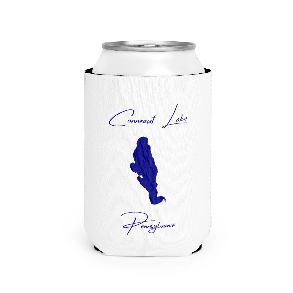 Pennsylvania  Conneaut  Lake  Can  Koozie  front  position  view  from  front-2  white.webp