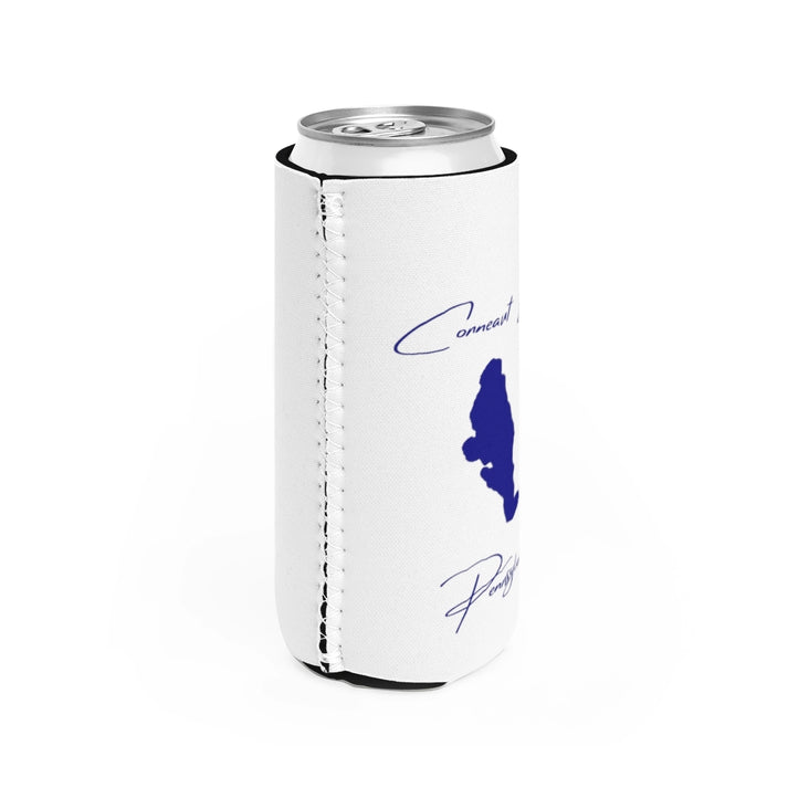 Pennsylvania  Conneaut  Lake  Slim  Can  Koozie  all  position  view  from  right  white.webp