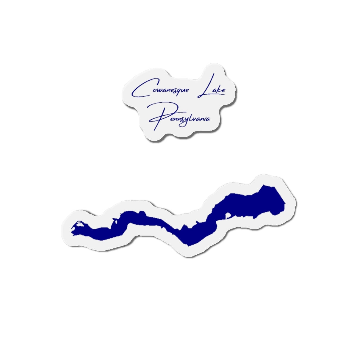 Pennsylvania  Cowanesque  Lake  Die  Cut  Magnet  front  position  view  from  front  4  x  4.webp