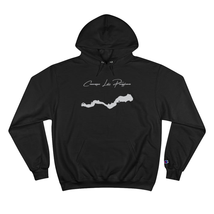 Pennsylvania  Cowanesque  Lake  Hoodie  front  position  view  from  front  black.webp