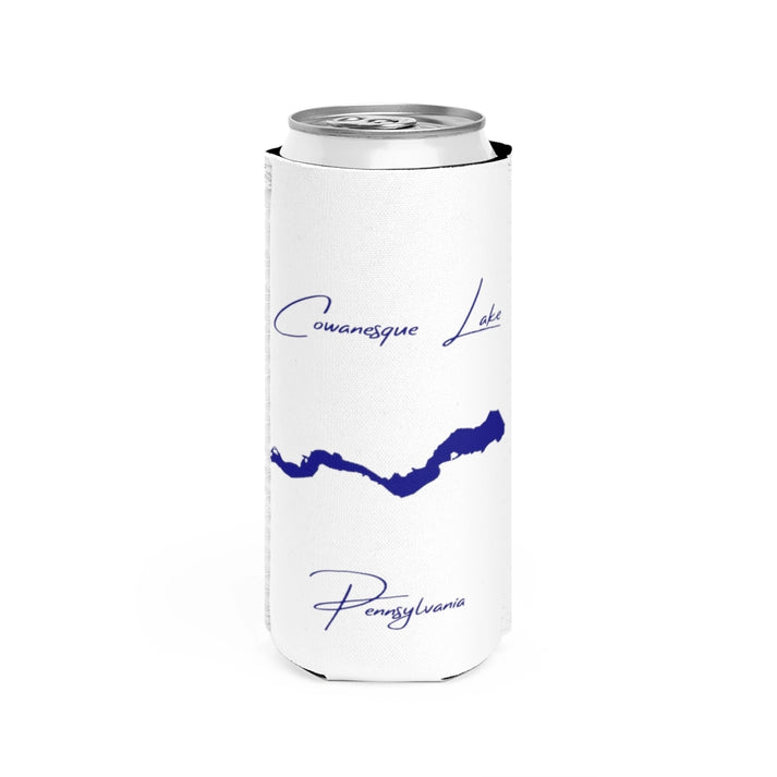 Pennsylvania  Cowanesque  Lake  Slim  Can  Koozie  front  position  view  from  front  white.webp