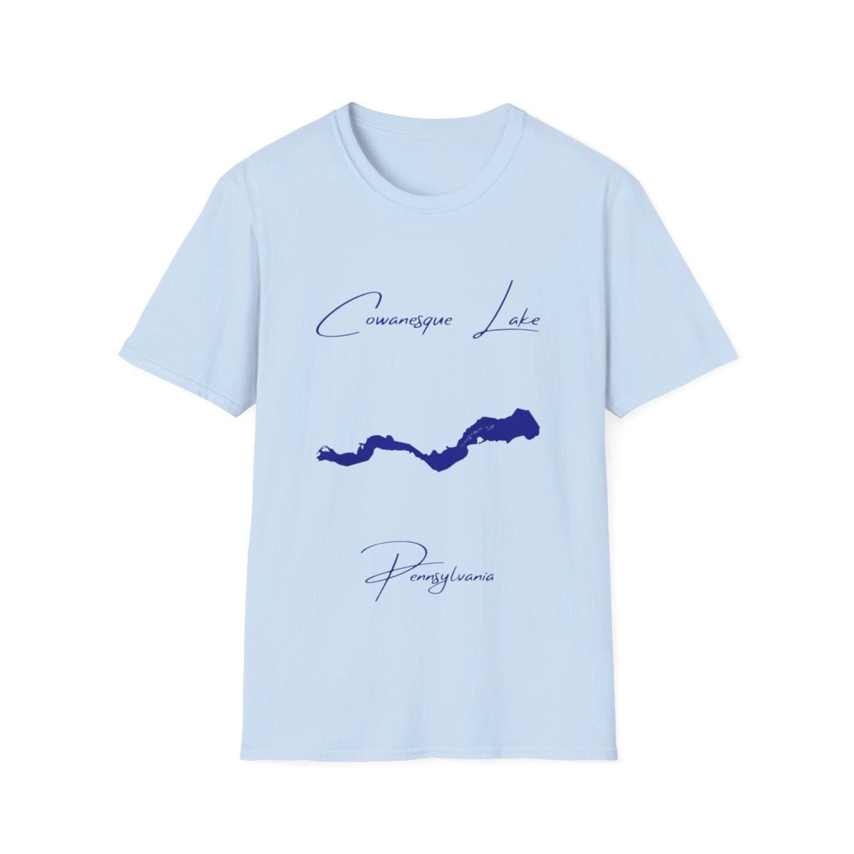 Pennsylvania  Cowanesque  Lake  T-shirt  front  position  view  from  front  light  blue.webp