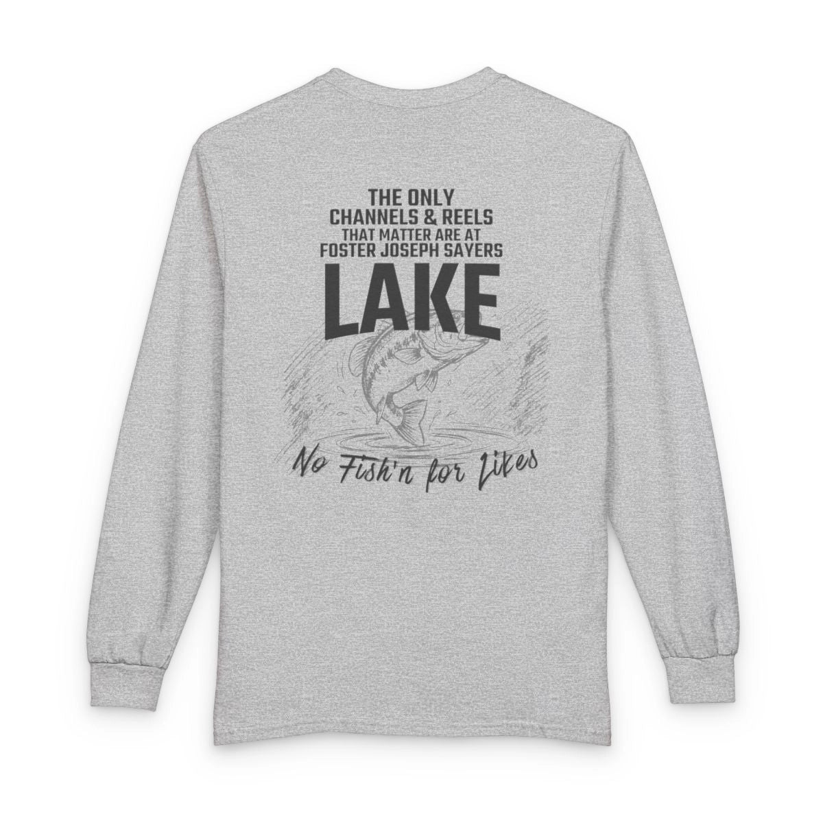 Pennsylvania  Foster  Joseph  Sayers  Lake  Long  Sleeve  Fishing  T-shirt  back  position  view  from  back  sport  grey.webp