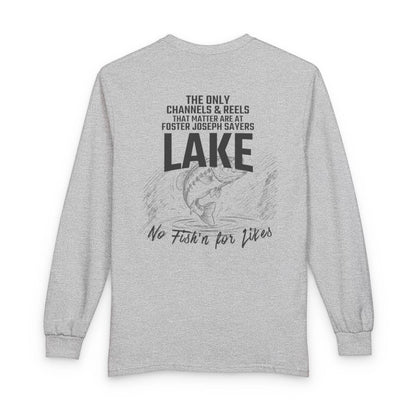 Pennsylvania  Foster  Joseph  Sayers  Lake  Long  Sleeve  Fishing  T-shirt  back  position  view  from  back  sport  grey.webp