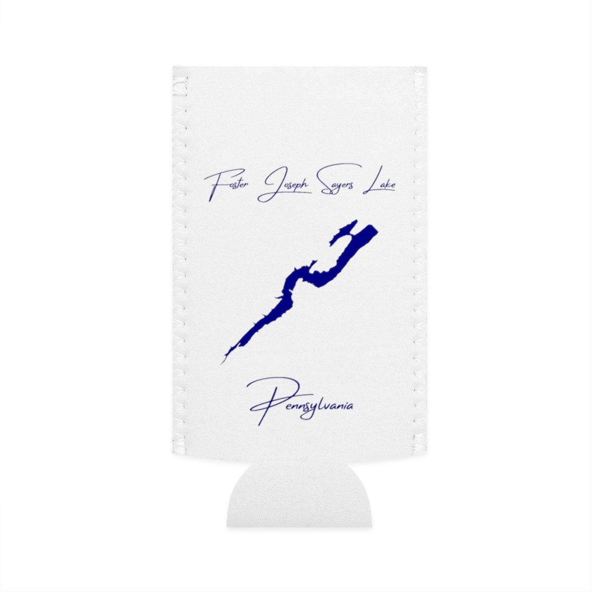 Pennsylvania  Foster  Joseph  Sayers  Lake  Slim  Can  Koozie  front  position  view  from  flat-front  white.webp