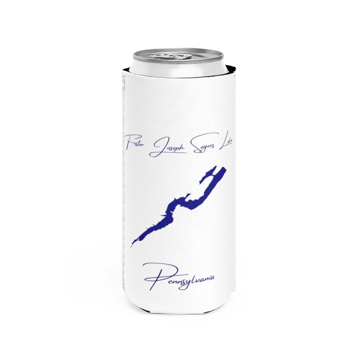 Pennsylvania  Foster  Joseph  Sayers  Lake  Slim  Can  Koozie  front  position  view  from  front  white.webp