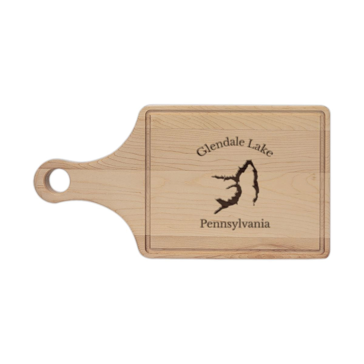 Pennsylvania  Glendale  Lake  Engraved  Cutting  Board  front  position  view  from  front  maple.webp