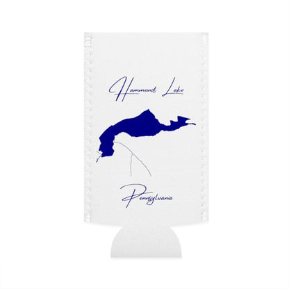 Pennsylvania  Hammond  Lake  Slim  Can  Koozie  front  position  view  from  flat-front  white.webp