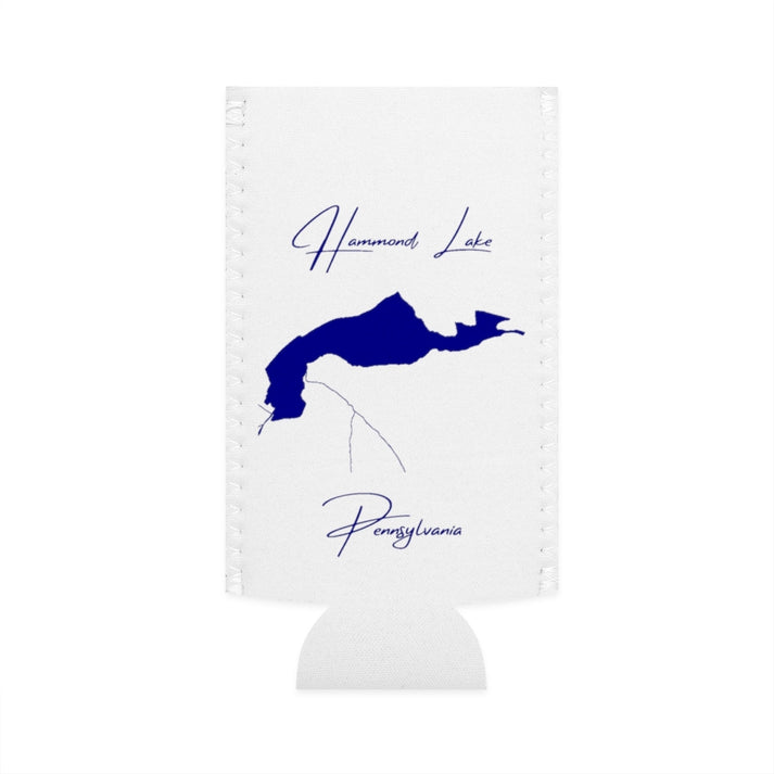 Pennsylvania  Hammond  Lake  Slim  Can  Koozie  front  position  view  from  flat-front  white.webp