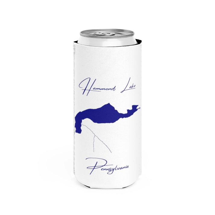 Pennsylvania  Hammond  Lake  Slim  Can  Koozie  front  position  view  from  front  white.webp