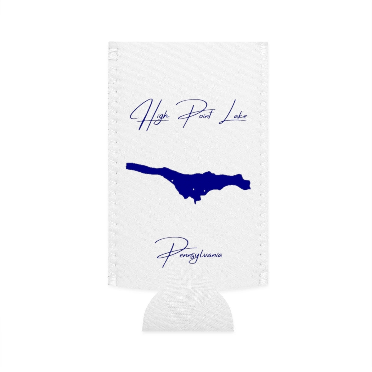 Pennsylvania  High  Point  Lake  Slim  Can  Koozie  front  position  view  from  flat-front  white.webp