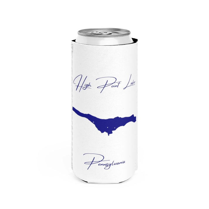 Pennsylvania  High  Point  Lake  Slim  Can  Koozie  front  position  view  from  front  white.webp