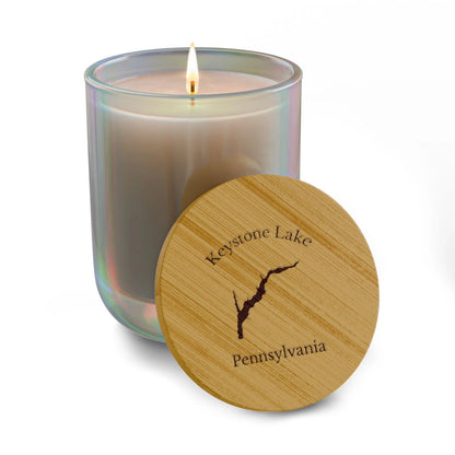 Pennsylvania  Keystone  Lake  Engraved  Candle  other  position  view  from  front  opal  iris.webp
