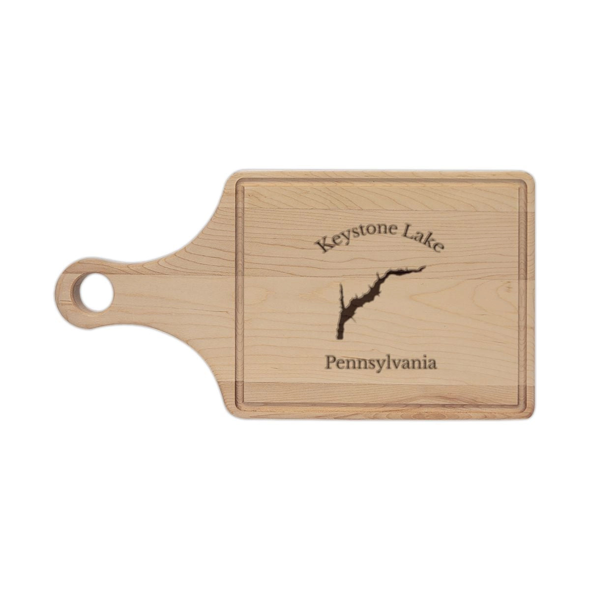 Pennsylvania  Keystone  Lake  Engraved  Cutting  Board  front  position  view  from  front  maple.webp