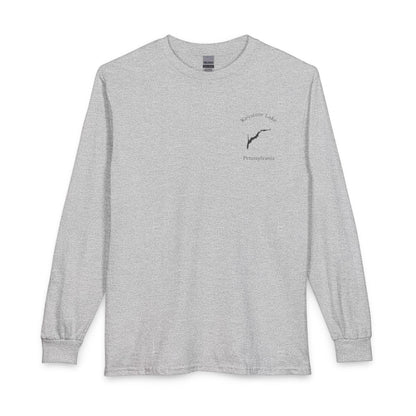Pennsylvania  Keystone  Lake  Long  Sleeve  Fishing  T-shirt  front  position  view  from  front  sport  grey.webp