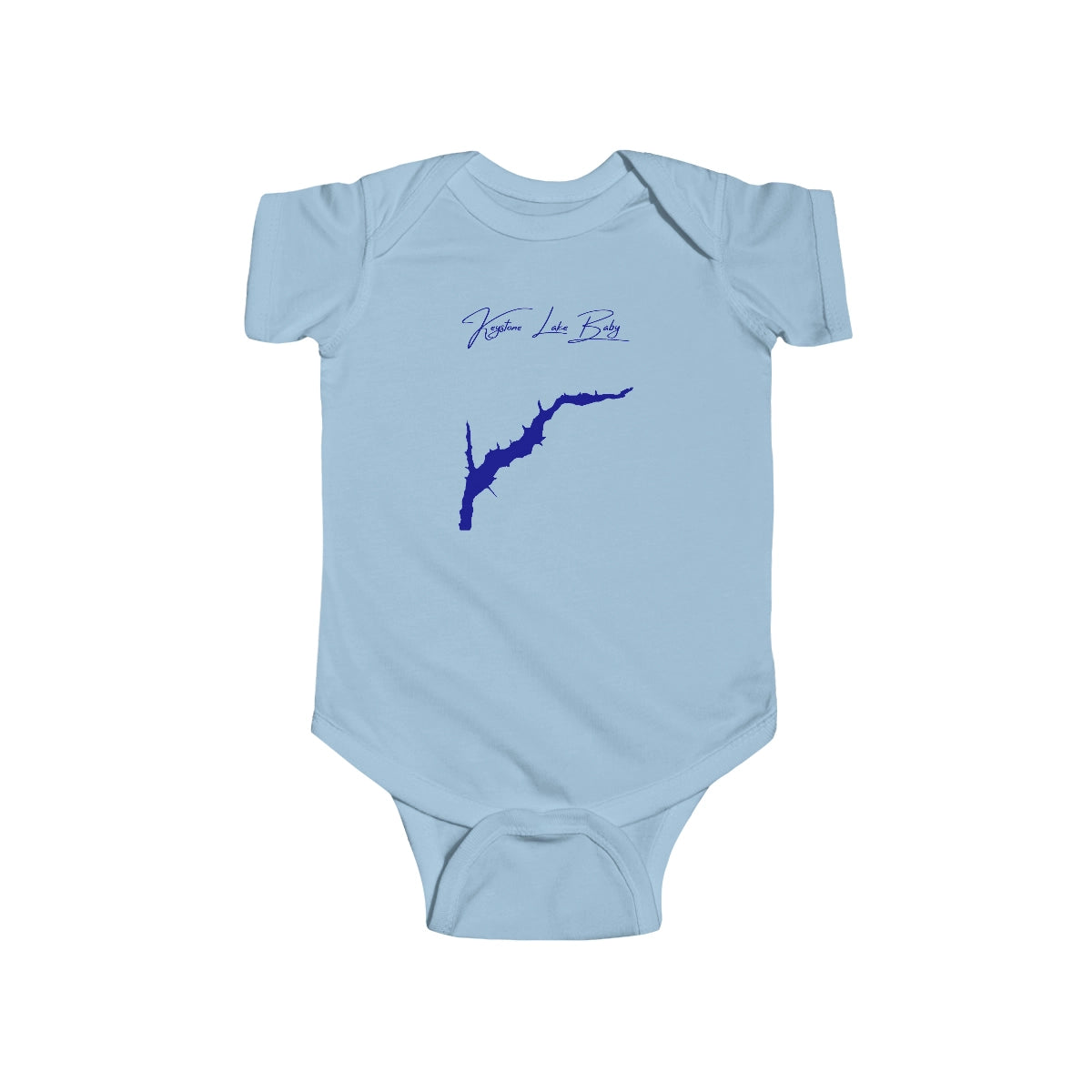 Pennsylvania  Keystone  Lake  Onesie  front  position  view  from  front  light  blue.webp