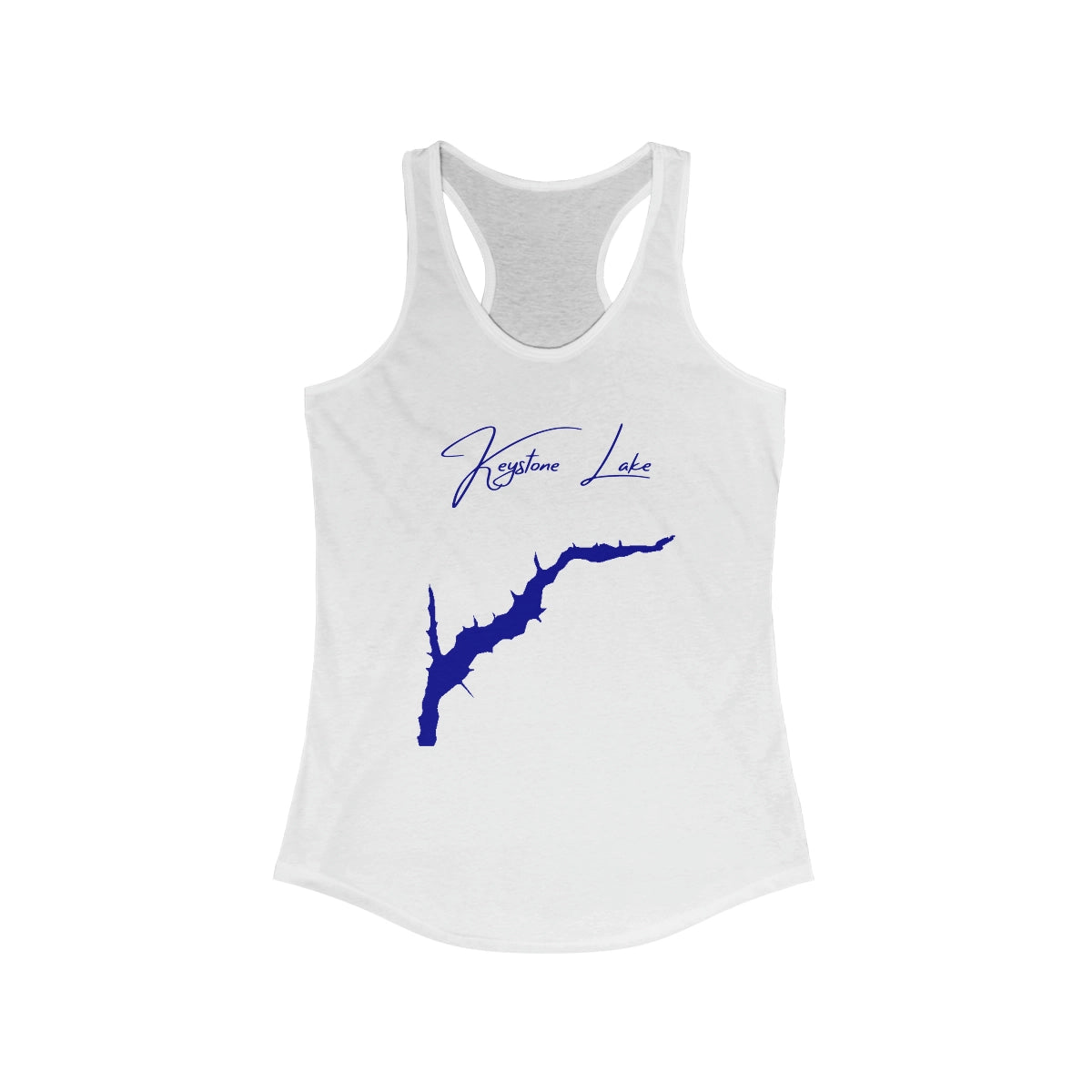 Pennsylvania  Keystone  Lake  Racerback-Tank  front  position  view  from  front  solid  white.webp