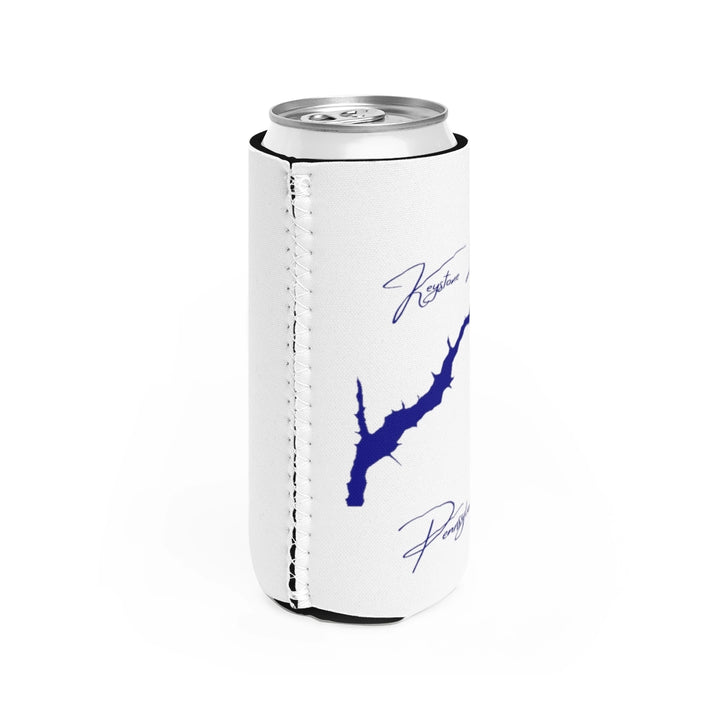 Pennsylvania  Keystone  Lake  Slim  Can  Koozie  all  position  view  from  right  white.webp
