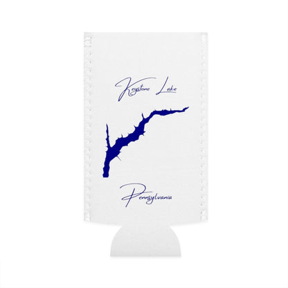 Pennsylvania  Keystone  Lake  Slim  Can  Koozie  front  position  view  from  flat-front  white.webp