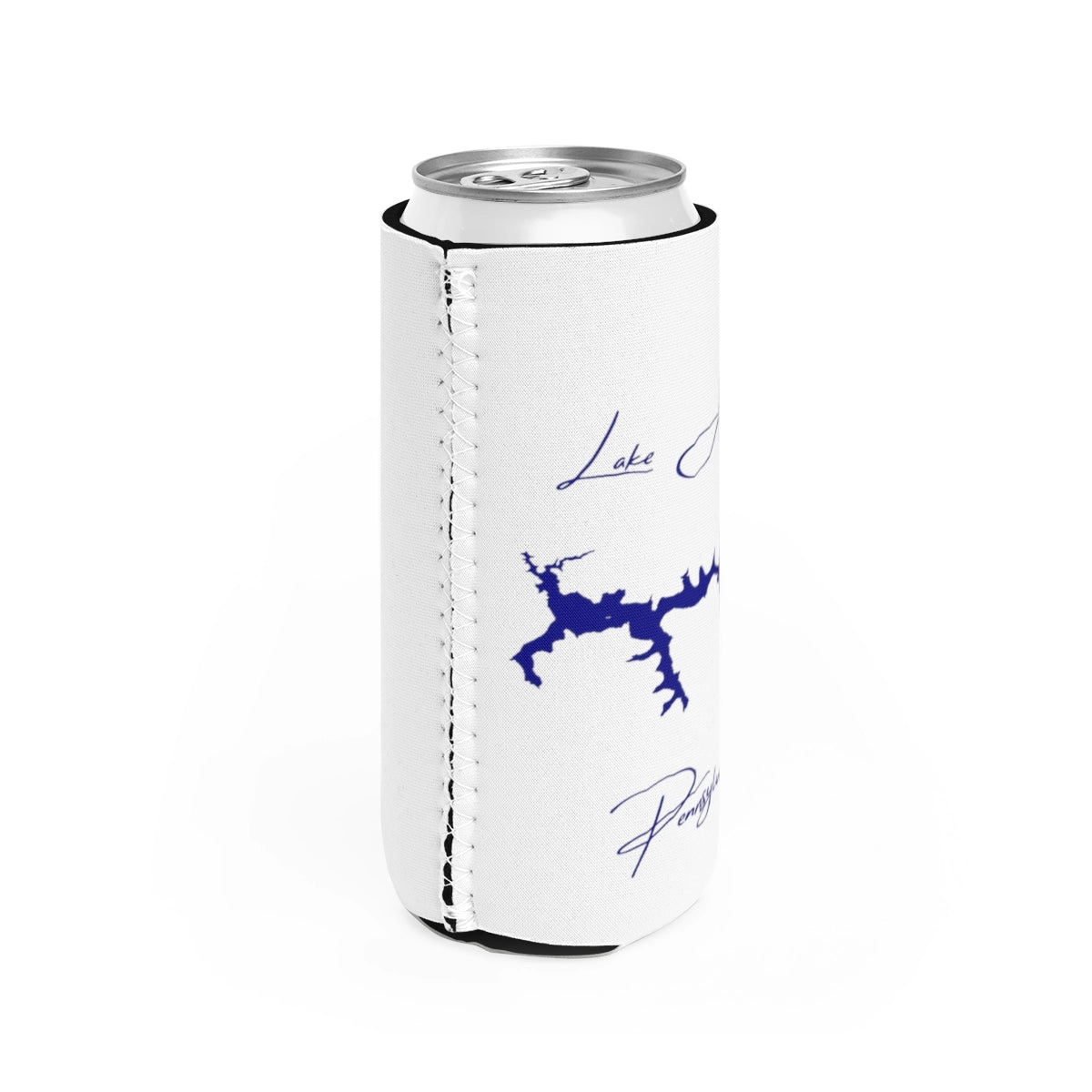 Pennsylvania  Lake  Arthur  Slim  Can  Koozie  all  position  view  from  right  white.webp