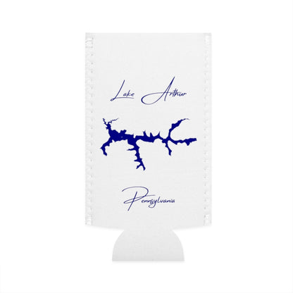 Pennsylvania  Lake  Arthur  Slim  Can  Koozie  front  position  view  from  flat-front  white.webp