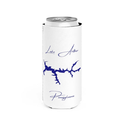 Pennsylvania  Lake  Arthur  Slim  Can  Koozie  front  position  view  from  front  white.webp