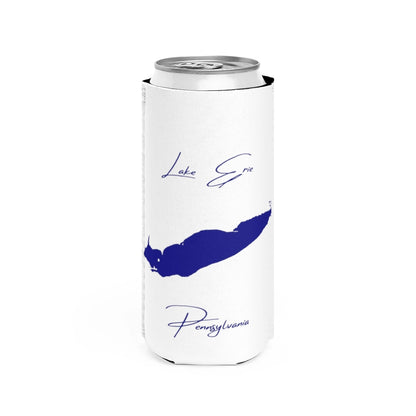 Pennsylvania  Lake  Erie  Slim  Can  Koozie  front  position  view  from  front  white.webp