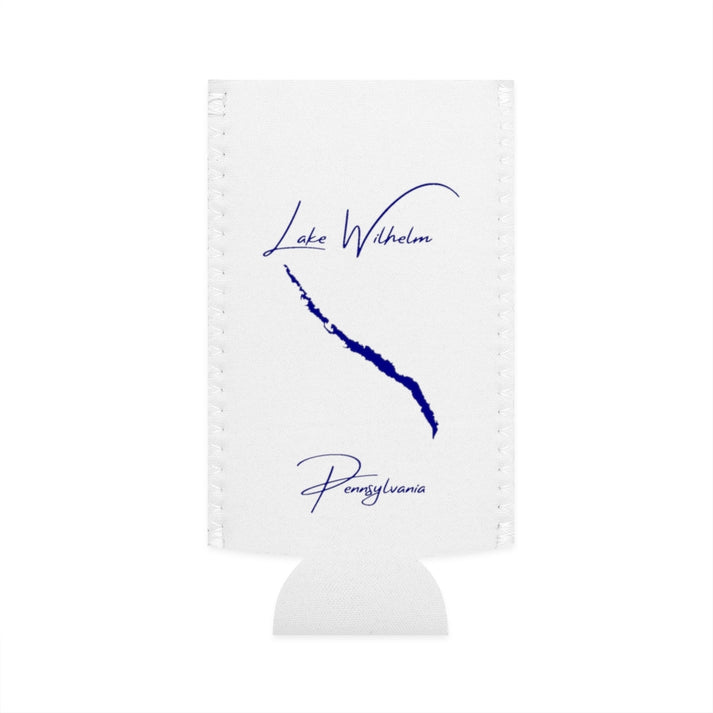 Pennsylvania  Lake  Wilhelm  Slim  Can  Koozie  front  position  view  from  flat-front  white.webp