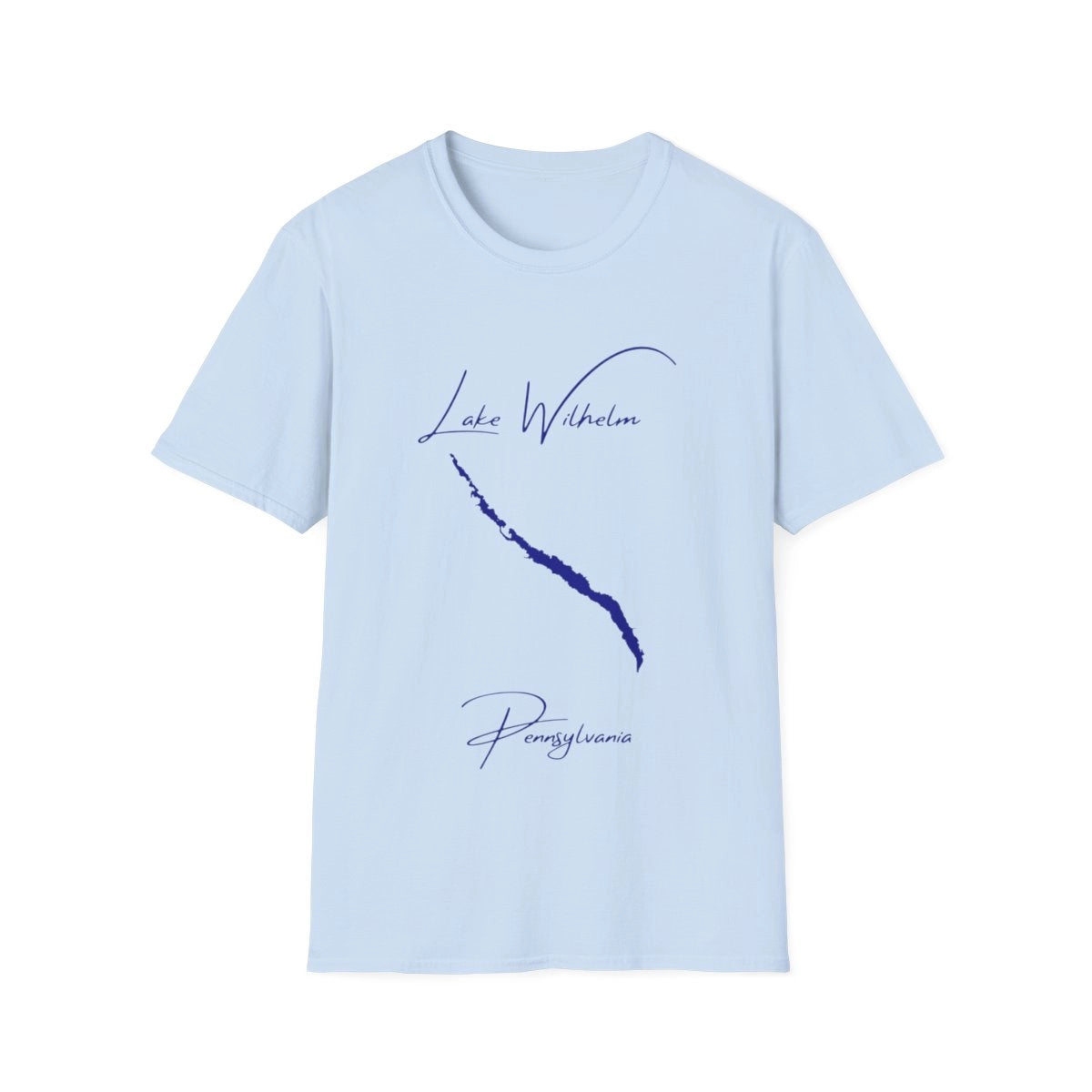 Pennsylvania  Lake  Wilhelm  T-shirt  front  position  view  from  front  light  blue.webp