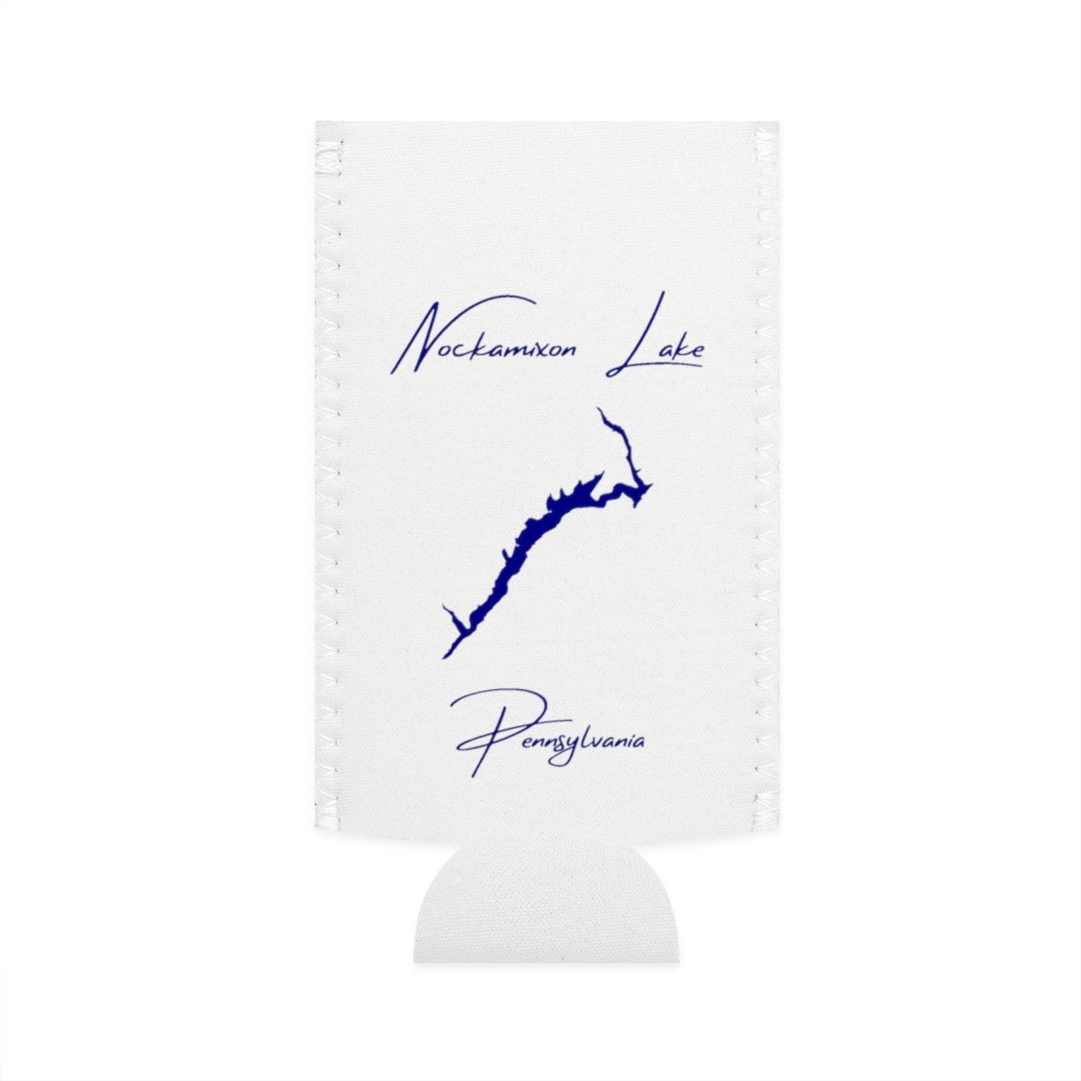 Pennsylvania  Nockamixon  Lake  Slim  Can  Koozie  front  position  view  from  flat-front  white.webp