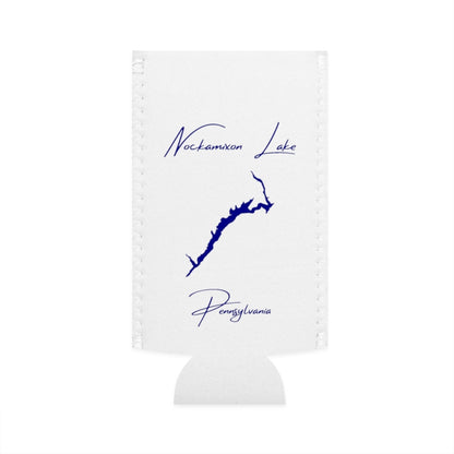 Pennsylvania  Nockamixon  Lake  Slim  Can  Koozie  front  position  view  from  flat-front  white.webp