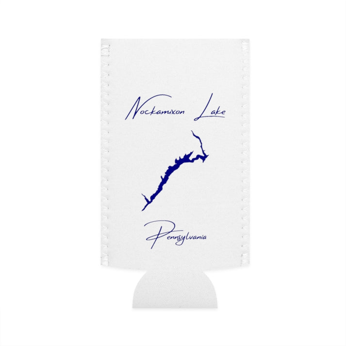 Pennsylvania  Nockamixon  Lake  Slim  Can  Koozie  front  position  view  from  flat-front  white.webp