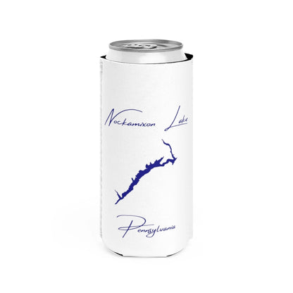 Pennsylvania  Nockamixon  Lake  Slim  Can  Koozie  front  position  view  from  front  white.webp