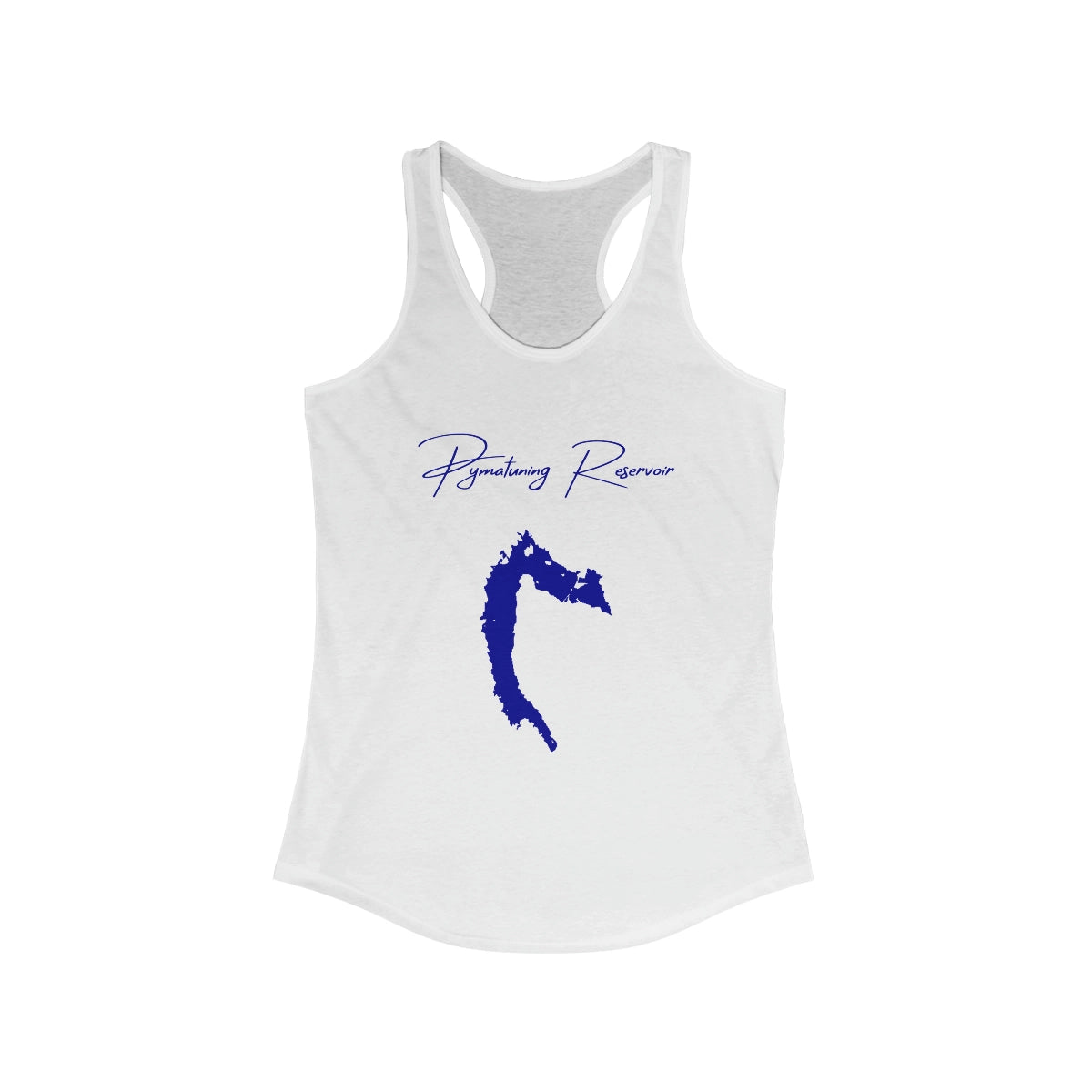 Pennsylvania  Pymatuning  Reservoir  Racerback-Tank  front  position  view  from  front  solid  white.webp