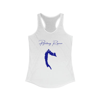 Pennsylvania  Pymatuning  Reservoir  Racerback-Tank  front  position  view  from  front  solid  white.webp